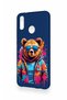 Huawei P20 Lite Compatible Bear Patterned Silicone Case with Glasses - 4