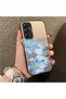 Samsung Galaxy A34 Compatible Silicone Edge Hard Back Case Couple Phone Case with Floral Pattern - 3