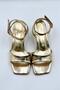 Lukis Women's Short Heeled Flat Strap Shoes Sandals Evening Dress Wedding Graduation Office Casual Stylish Shoes Gold Gold - 4