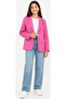 Girl's Fuchsia Color Blazer Jacket with Button Closure and Pockets