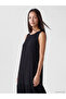 Black Crew Neck Textured Dress - 2