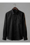 Men's Linen Look Classic Loose Fit Long Sleeve Dad Shirt with Pockets
