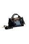 Women's Navy Blue Soft Faux Leather Hand and Shoulder Bag - 4