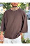 Fakir Sleeveless Viscose Linen Oversize T-Shirt Brown - 3