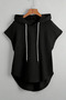 Women's Hooded Sleeveless Basic T-Shirt – 100% Cotton Single Jersey Fabric Comfortable Fit Summer Blouse - 3
