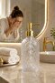 Alaçatı Single Glass Liquid Soap Dispenser Transparent | |   Modern Luxury Bathroom Accessory Decorative Liquid Soap Dispenser Soap Dispenser Countertop Sink for Bathroom & Kitchen | |   Gold Pompali | |   Dishwashing Detergent Hand Soap - 5