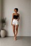 Laser Ripped Detailed Mini Women's Jeans Denim Shorts - 3