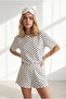 Women's Polka Dot White 100% Cotton Shorts Pajama Set Pjm-00000027 - 3
