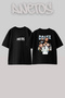 Drake_58 Design Printed Oversize Black T-Shirt