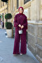 Women's Lined Tulle Suit with Ruffle Detail Pants, Plum