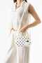 Women's Oval Design Gold Detail Heart Charm Gift Adjustable Strap Hand Shoulder Crossbody Bag