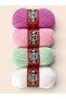 Crystal Fiber Yarn Set of 4 - Lilac, Pink, Mint, and White - Shiny Fiber and Dowry Knitting Yarn - 2