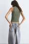 3 Pieces of Ribbed Fitted Viscose Blended Strappy T-Shirt - 8