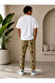 Flat Leg Patterned Baggy Trousers with Elastic Waist - 2
