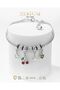 Women's Silver Color Steel Bracelet with Dangle Cherry Star Charm - 2