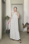 Polka Dot Soft Textured Flowy Long Linen Dress