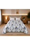 100% Cotton Blue Floral Double Pique 200 X 235 cm