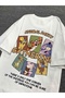 Animation Printed White Oversize Unisex T-Shirt Basic Comfortable Fit Daily Tshirt