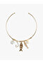 Textured Pearl Detailed Seashell Fish Charm Choker Necklace