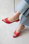 Randall Women's Heeled Leather Sandals Red