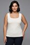 Trend42Plus Large Size Thick Strap Basic Top - Ecru