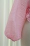 Balloon Sleeve Lace Detailed Viscose Blouse with Elastic Waist - Pink - 6