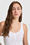 Women's White Square Neck Basic T-Shirt 50321790-Vr013 - 2