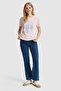 Women's Light Pink Crew Neck T-Shirt 50326031-Vr078 - 4