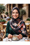 Patterned Cotton Soft Shawl Black Claret Red Brave Series - Mira İpek - 2