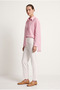 Pink Striped Comfortable Fit Long Sleeve Voile Shirt - 3