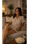Bürümcük Knitted Short Sleeve Women's Buttoned Shorts Set - 6