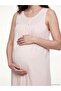 Lcw Dream Pink Crew Neck Embroidered Maternity Nightgown - 2
