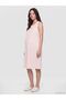 Lcw Dream Pink Crew Neck Embroidered Maternity Nightgown