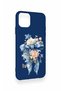 iPhone 11 Pro Max Compatible Blue Ribbon Flower Pattern Silicone Case - 3