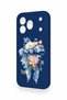 Honor 600 Pro Compatible Blue Ribbon Flower Pattern Silicone Case - 3
