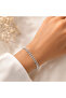 Minimal Zircon Ring Chain Bracelet