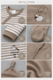 2-Piece Unisex Booties, Jumpsuit and Hat Set – Striped & Mink 100% Cotton - 3