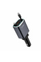 شاحن سيارة FL-C06 بقوة 110 واط مع كابلات مدمجة مزدوجة (USB-C و Lightning) - محول شحن سريع للآيفون والأندرويد، أسود