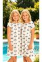Girl's Ecru Color Patterned Short Sleeve Crew Neck Cotton Combed Cotton Nightgown & Dress - 2