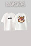 Dropout Bear_4 Design Printed Unisex Oversize White Tshirt
