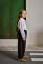 Double Needle Children's Trousers Brown - 3
