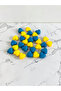 Mini Heart Decorative Scented Basket Yellow Navy Blue Soap (30 Pieces in the Basket, 2*2 cm) - 2