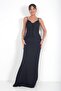 Women's Thin Strap Lined Front Gathered Bocuk Detailed Top Satin Skirt Crepe Long Dress - 2
