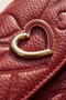 Heart Patterned Burgundy Genuine Leather Large Size Women's Wallet Lv910099 - 4