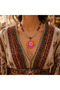 Nayara Bohemian Evil Eye Necklace Colorful Handcrafted Rope Necklace Women's Gift