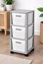 Storage drawer unit with wheels, three layers