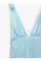 V-Neck Bow Detail Sleeveless Flounce Mini Satin Dress - 7