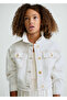 Girl's Tasseled Denim Jacket Cream 6407