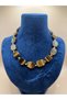 Tiger's Eye Special Design Natural Stone Design Necklace with Gold Detail, Handmade - 5