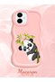 Samsung Galaxy A06 Compatible Case Camera Protector Pink Silicone Couple Phone Case Panda Pattern - 2